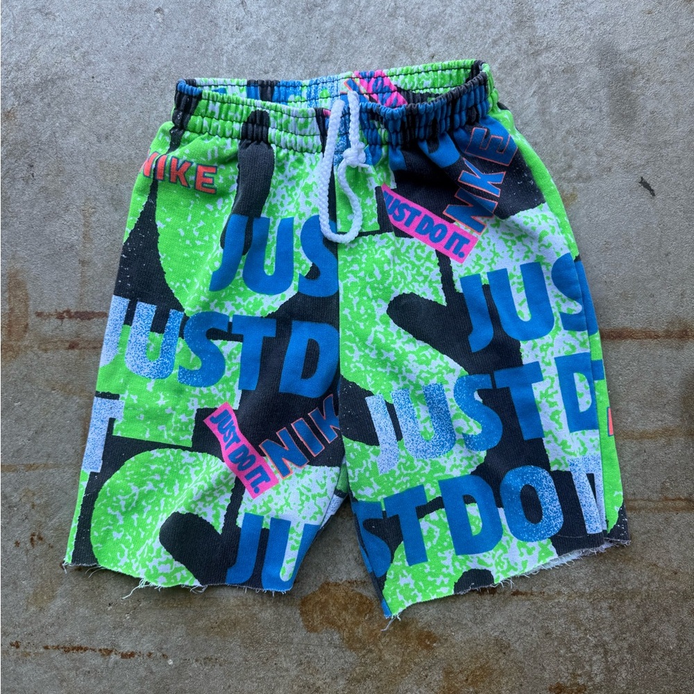 Nike Kids Graphic Cut Shorts - Green and Blue 1980’s Grey Tag